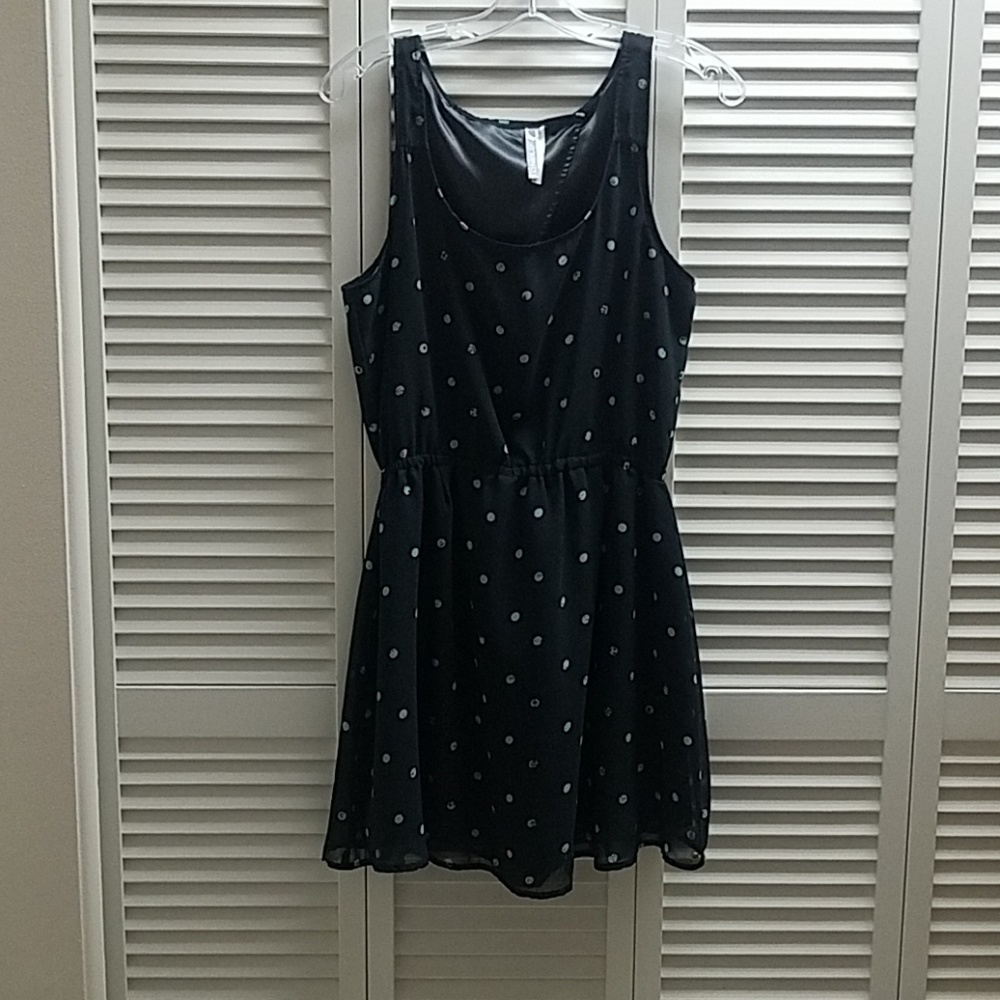O'Neill Black With Mint Green Polka Dots Dress